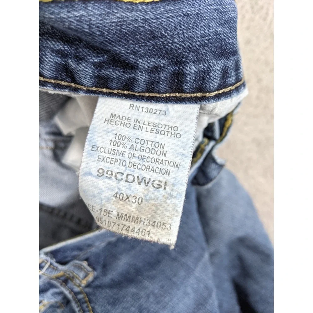 Wrangler Jeans Mens 40X30 (40x29) Blue Denim Straight Leg Relaxed Fit Y2K FLAW